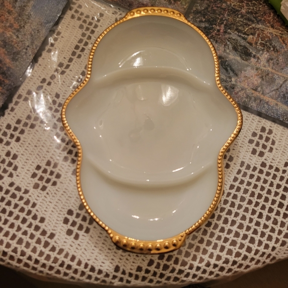 Vintage Fire King appetizer serving dish. - Picture 2 of 4